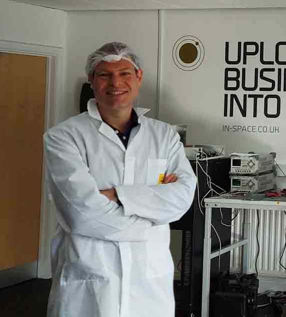 Ed-Stevens-Director-of-Space-Systems-in-the-cleanroon-of-In-Space-Missions-Alton-Hampshire- UK Space Agency feature