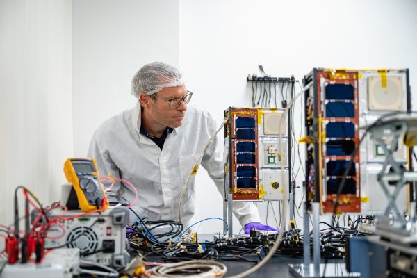 Prometheus-2 cubesats during final assembly at In-Space Mission Ltd. Credit Dstl